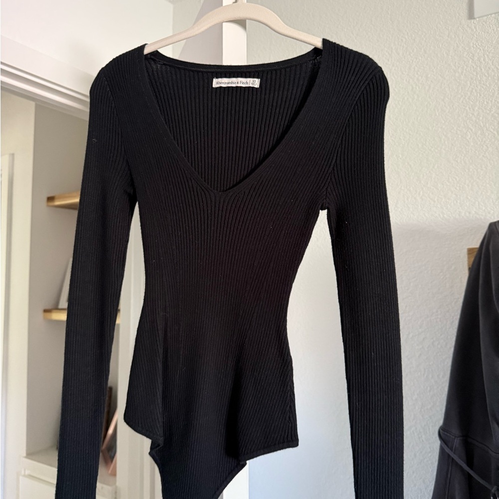 Abercrombie & Fitch Black Ribbed Bodysuit